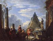Giovanni Paolo Pannini Roman Ruins with Figures oil painting